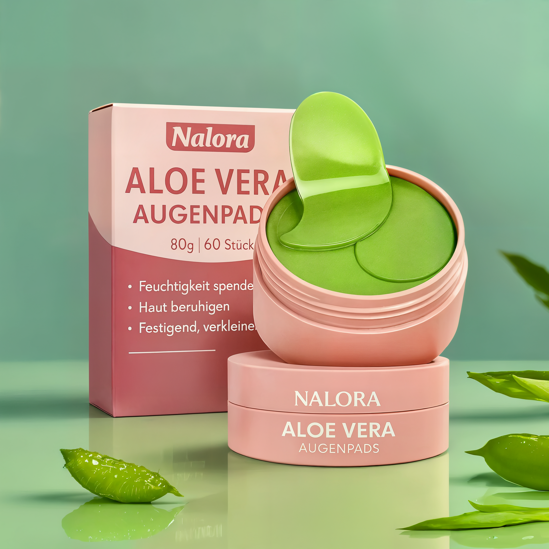Aloe Vera Augenpads | Nalora | reduziert Augenringe & Schwellungen |  erfrischt müde Augen | feuchtigkeitsspendend | glättet feine Linien |  kühlender Effekt | sanft & sicher für alle Hauttypen